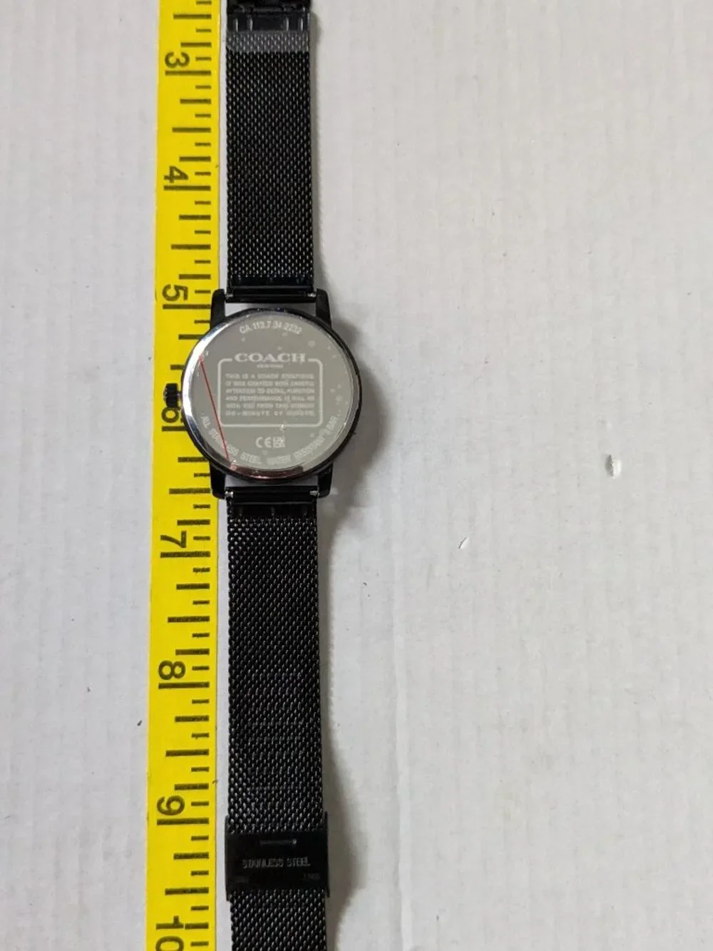 COACH Grand Black Dial Rainbow Crystal Mesh Band Quartz Watch CA 113.7.34.2232